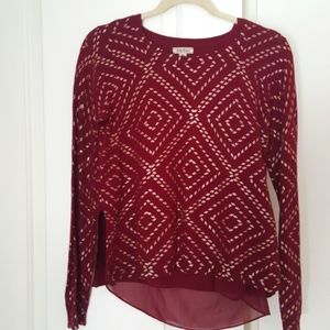 Lucky Brand gold metallic pattern sweater